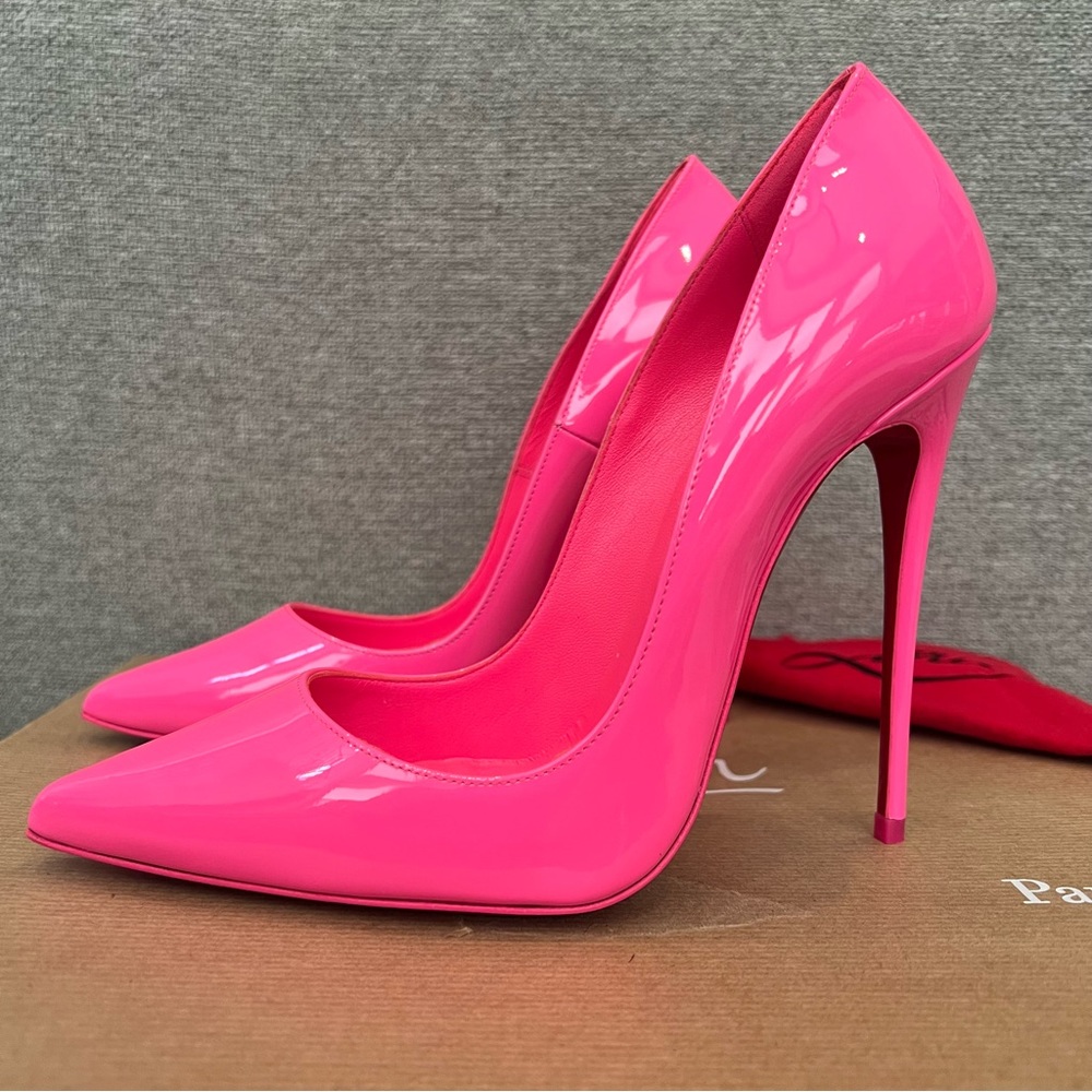 Christian Louboutin So Kate Pointed Toe Pumps 120mm hot pink heels 38 - Picture 2 of 7